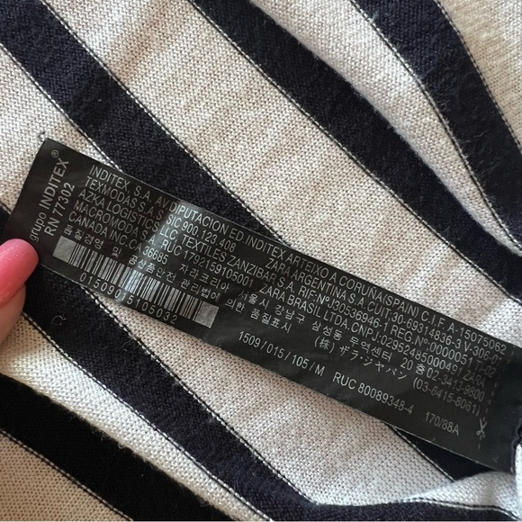 Zara knit striped pullover sweater, relaxed fit, lightweight size S - Picture 12 of 13